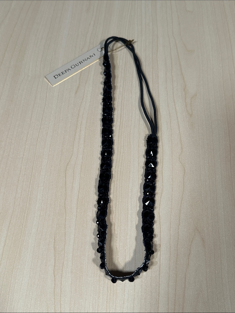Deepa Gurnani Black Beaded Headband